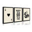 Trendy Retro Poker Wall Art Set of 3 - Lucky You Canvas Print Posters Fun Black Wall Decor for Apartment Dormitory Bathroom Dining Room Bedroom Home Office Bar 16×24 inch Framed