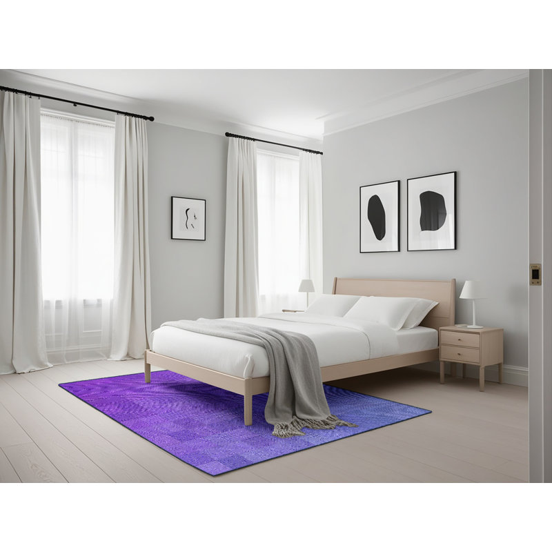Tapis de zone mauve à motifs, Rectangle 5 pi x 7 pi