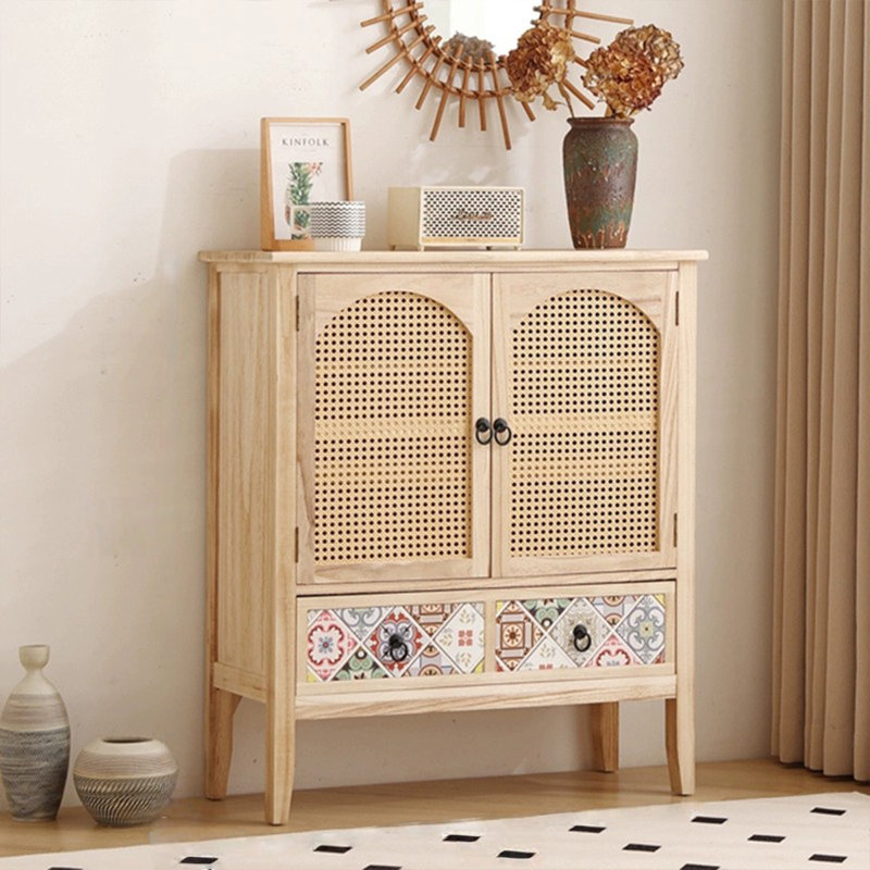 Burlywood Solid Wood Rectangular Console Table, Burlywood