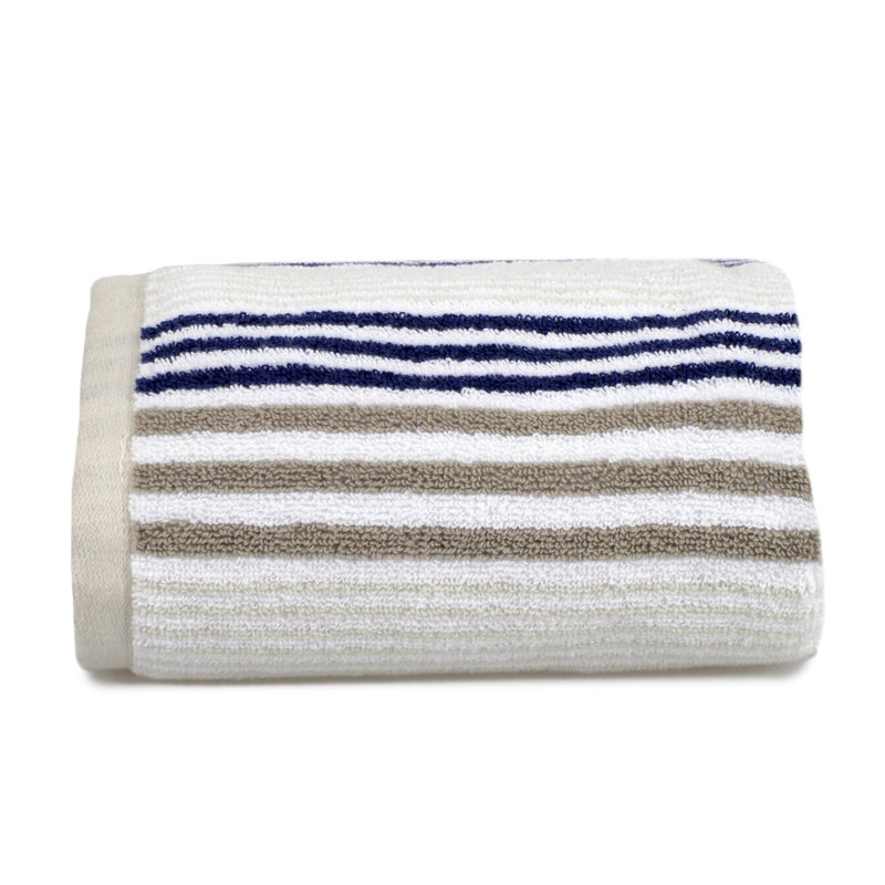 Merlin Stripe Hand Towel Single Piece, Navy/Grey