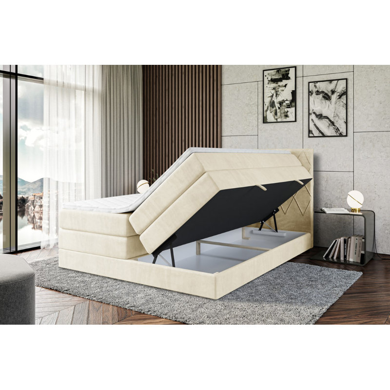 Brusch Pocket Spring Mattress Divan Bed Set, 120cm W x 200cm D, Beige
