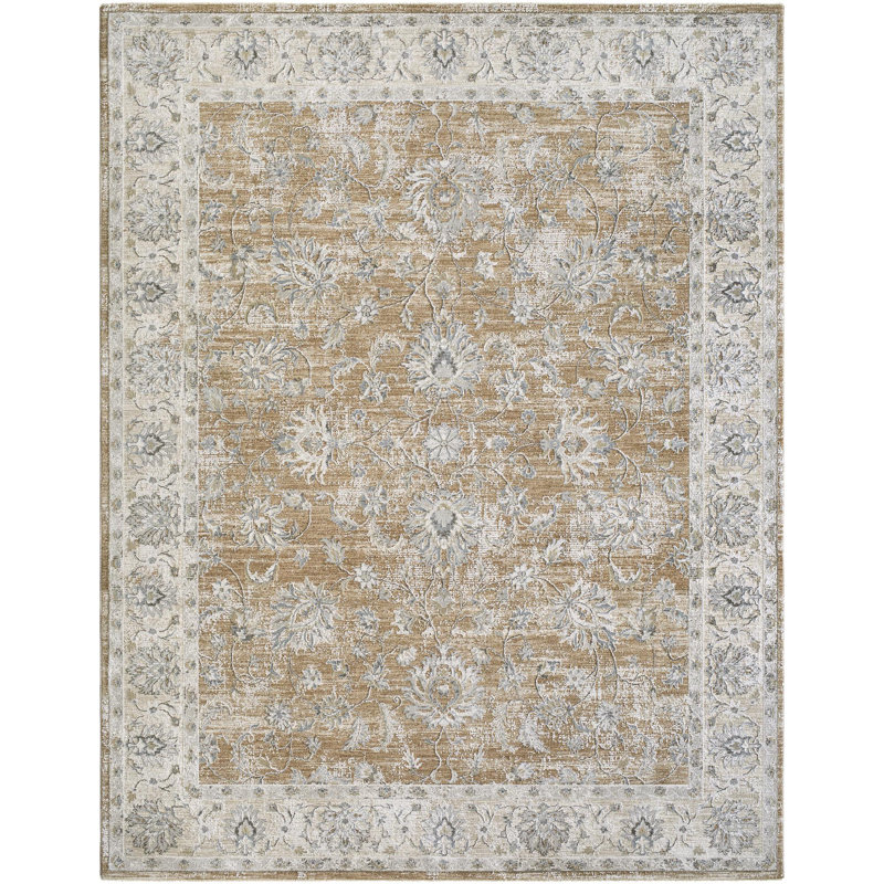 Tapis gris anthracite / moutarde Avia, Tapis de couloir 2 pi 7 po x 10 pi