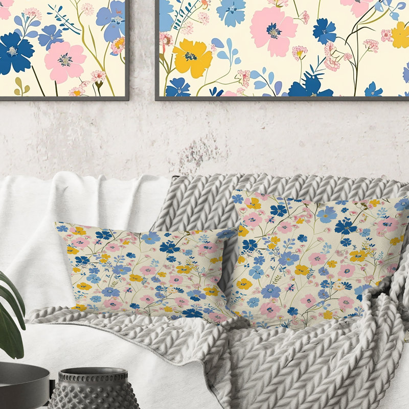 Coussin Blue Farm, H 18 po x l 18 po