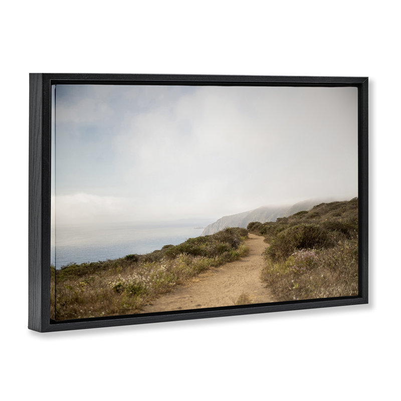  Toile flottante Wild Coast Pathway par Crystal Lynn Collins, Cadre flottant noir de jais, H 17 po x l 25 po