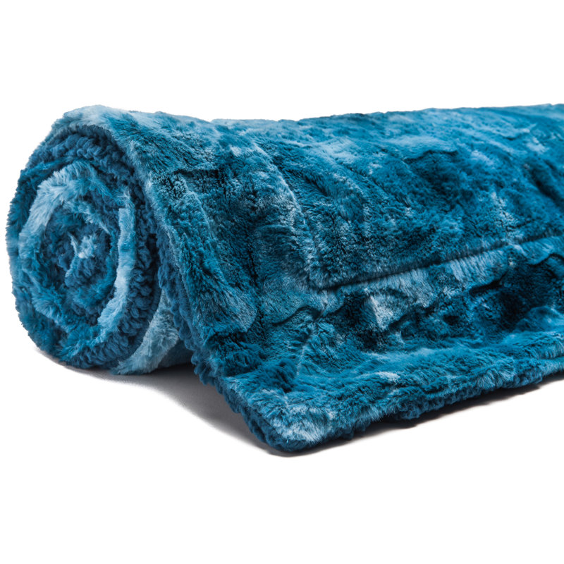 Couverture tissée , Bleu, L 60 po x L 70 po