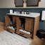 Rustic Barnwood Double Bath Vanity 60 In. W X 22 In. D, Cultured Marble Top And Faucet Set