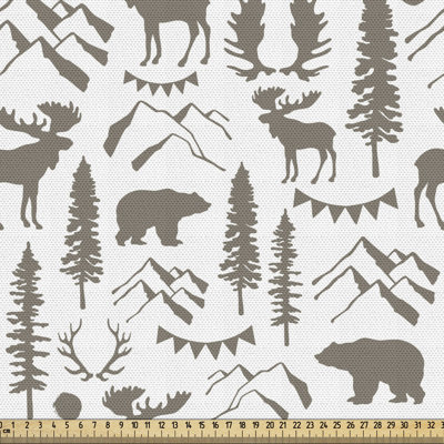 fab_68648_Northwoods Fabric By The Yard, Forest Elements With Bear Moose Trees And Mountains Wildlife Nature Theme, Decorative Fabric For Upholstery A -  East Urban Home, 68136C85263B40CCA3B5C55181083DD8