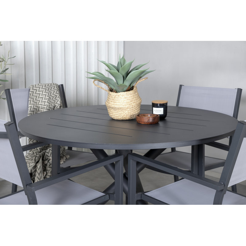 Blotz Dining Set, Black/Grey, Black, Black