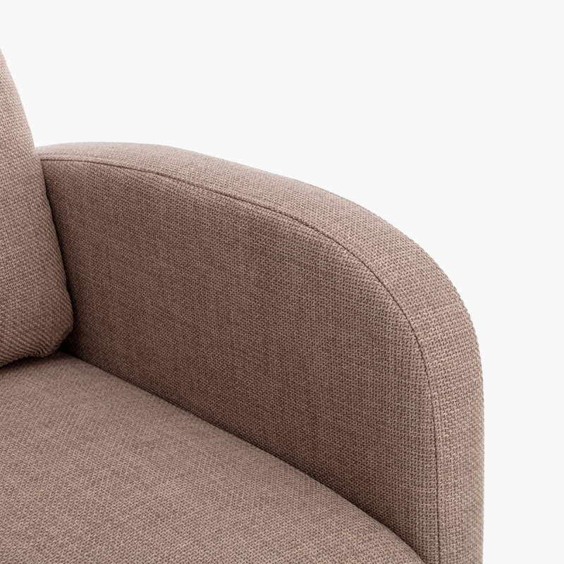 Chaise berçante Adeebah, Lin gris, Brun