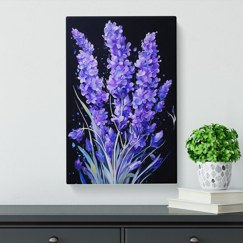 Lavender Flower Informel - Wrapped Canvas, 50cm H x 35cm W x 3cm D