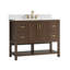 Aastha 42" Freestanding Walnut Bathroom Vanity With Single Sink & Engineered Stone Top-1289636771