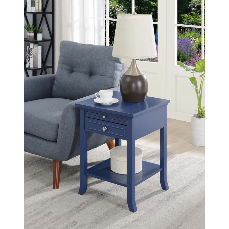 Carbin End Table with Storage, Cobalt Blue