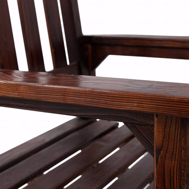 Outdoor Patio Rocker Chair, Oversized Porch Rocker With Wide Seat And Tall Backrest, High Back Smooth Rocking, Brown