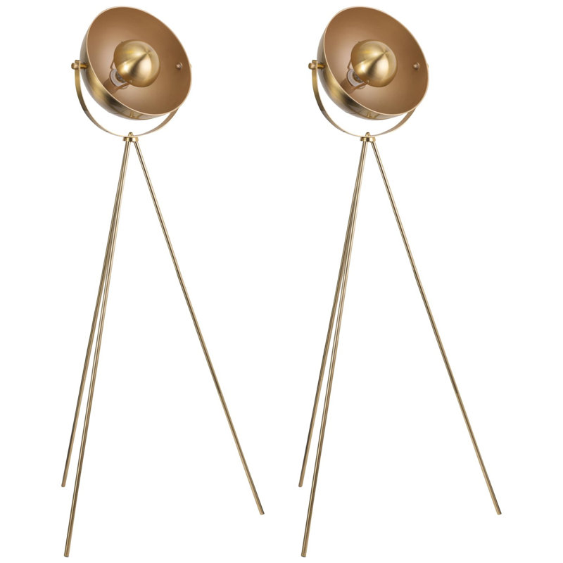 Epinal 150cm LED Tripod Floor Lamp Set, Satin Brass