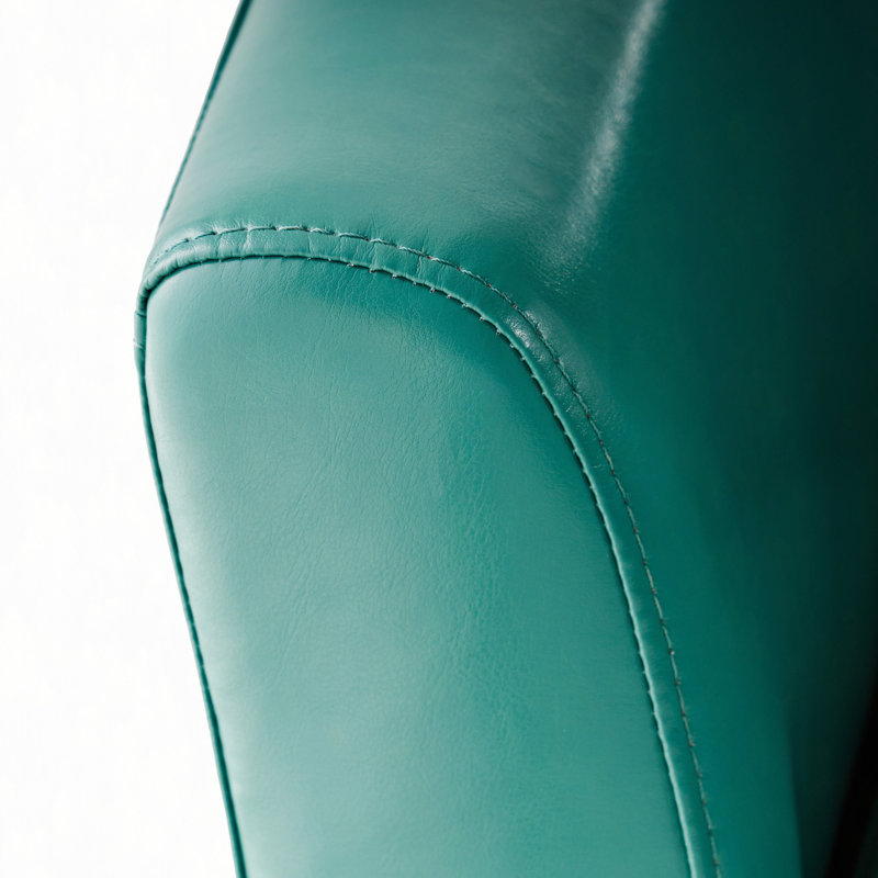 Chaises d'appoint pu modernes et pivotantes pour la maison, Turquoise Faux Leather