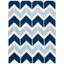 Tapis bleu foncé / bleu clair / blanc en laine touffeté à la main Sanaz-1039119853