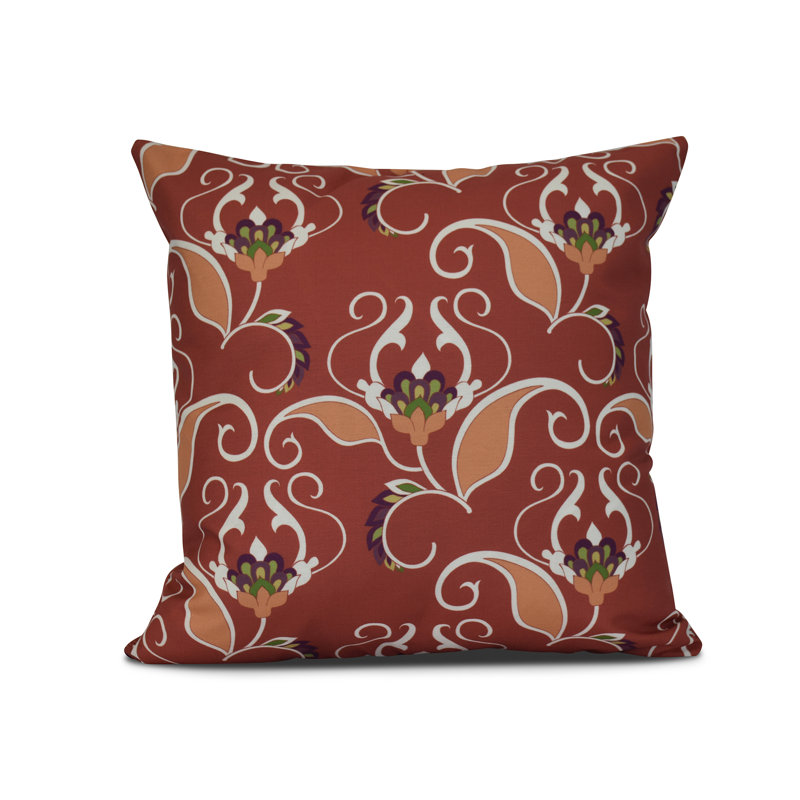 Tropical Resort Outdoor Square Pillow Cover & Insert, 16" H x 16" W x 3" D, Orange