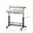 Mobile Adjustable Standing Desk with Charging Station & Wheels, Oak