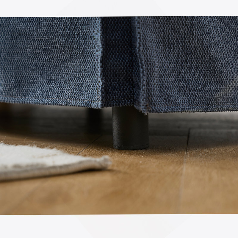 Modular Sectional Sofa Set Convertible L - Shaped 5 - Seat Reversible Rolled Arms Soft Linen, Dark Blue