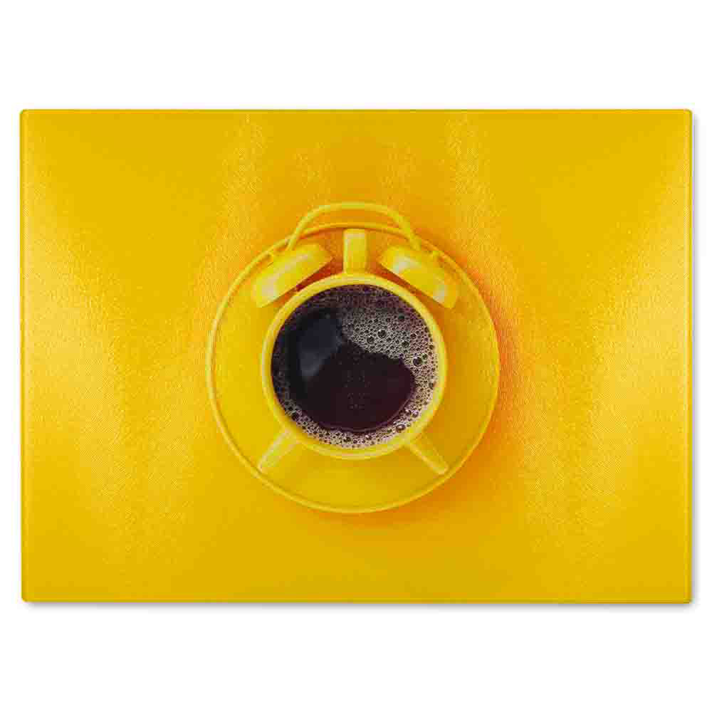 Coffee Time Glass Chopping Board