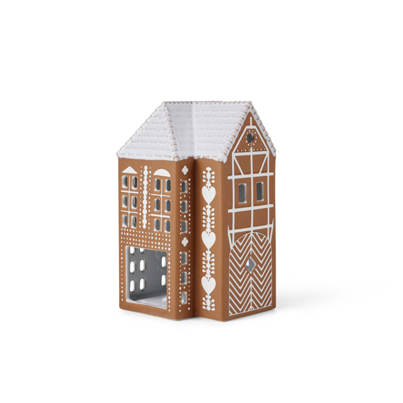 Gingerbread 6.7'' H Stoneware Tabletop Lantern