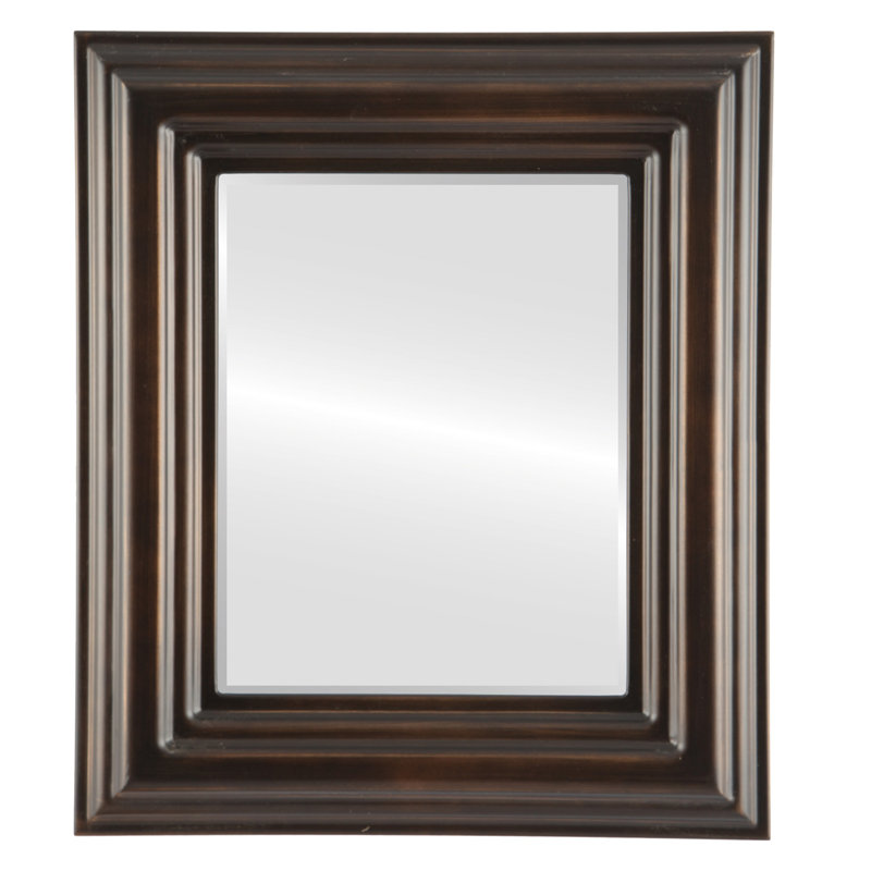 Miroir décoratif rectangulaire encadré Worksop, H 37 po x l 31 po, Bronze huilé