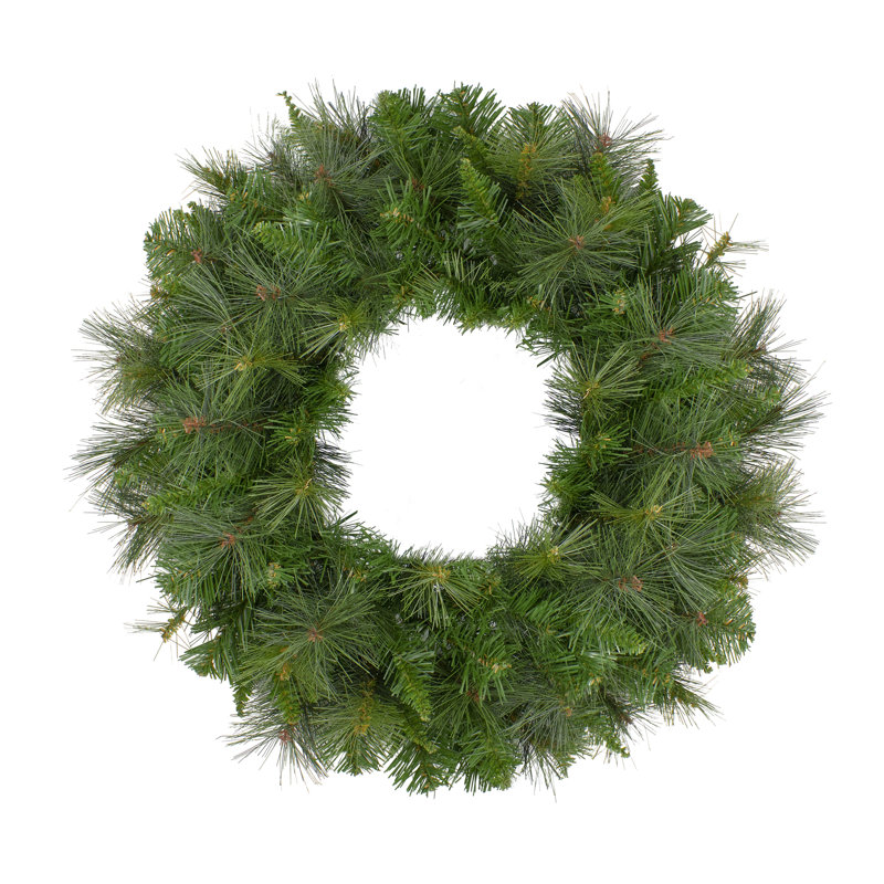 Couronne de Noël artificielle en pin mélangé - non éclairée, H 24 po x l 24 po x P 4 po