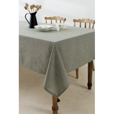 Elegant Green Tablecloth (59 x 86.6 in), 65% Cotton / 35% Polyester | Machine Washable, No Ironing Needed, Easy Clean | Perfect for Dining Room, Parties & Special Occasions, Durable & Stylish Design