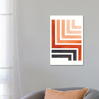 Burnt Sienna Aztec Pattern by EnShape - Wrapped Canvas Print