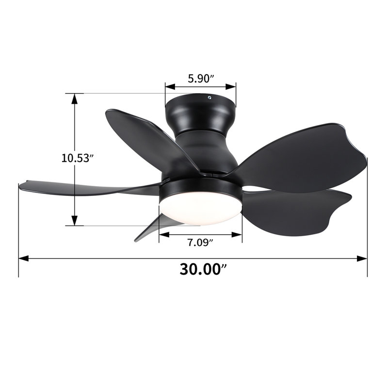 Éclairage de ventilateur de plafond encastré 30 po avec télécommande pour petite chambre d'enfant