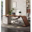 Bureau de direction moderne avec armoire latérale et trois tiroirs-956607959