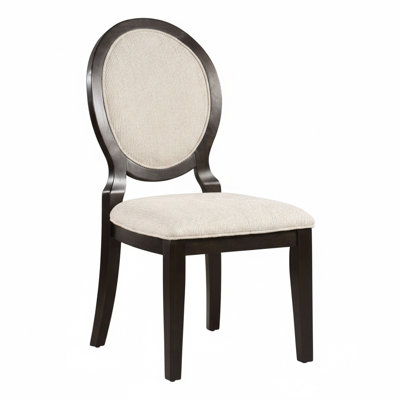 Chaise d'appoint rembourrée en tissu espresso / ivoire Aeris (ensemble de 2)