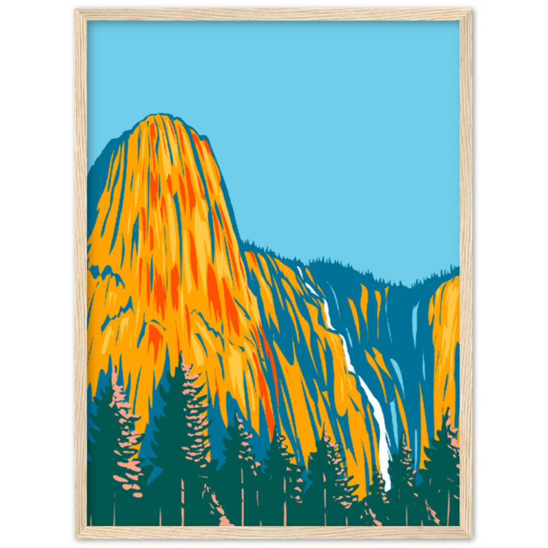 Yosemite Poster Print - Yosemite National Park Landscape Wall Art - Scenic Mountain Canvas Poster - Nature Wilderness Artwork - Travel Adventure Decor - Rustic Outdoor Wall Hanging - Modern Home Decoration Art Print