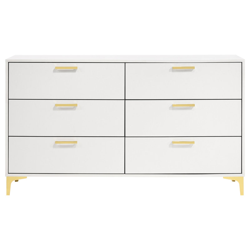Paulk 6-drawer Dresser White, White