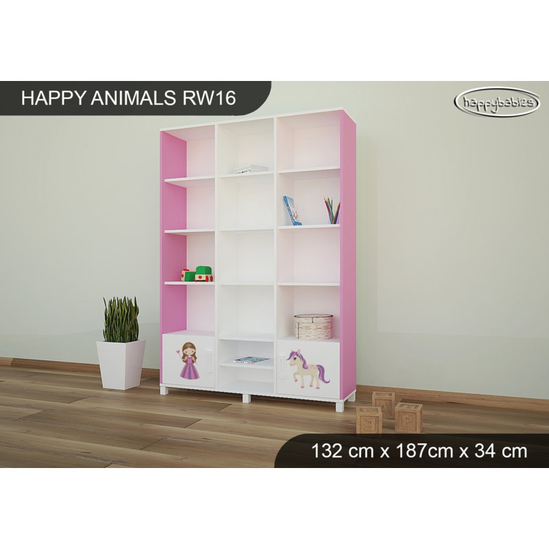 187cm H X 132cm W Kids Bookcase, Pink