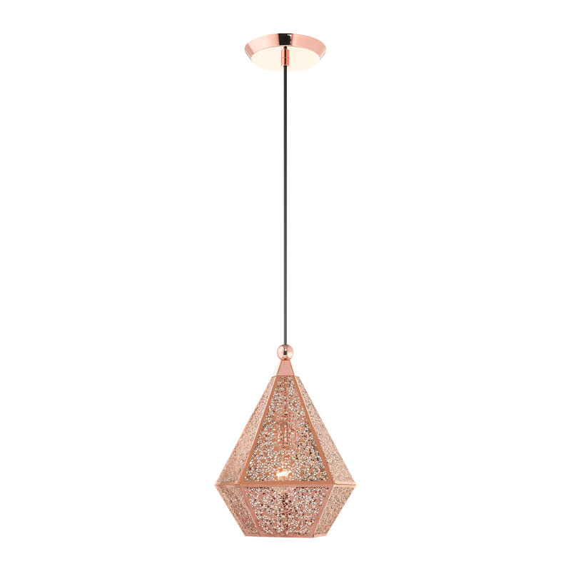 Annalize 1 - Light Rose Gold Single Pendant, 110"H x 9.75"W x 9.75"D