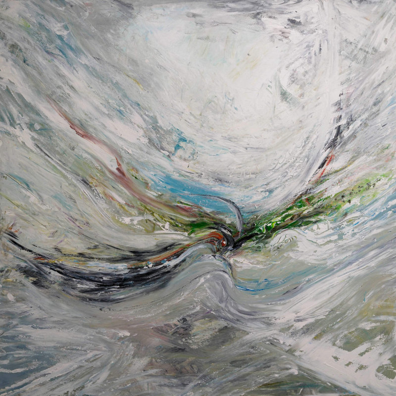 Air - Artist Enhanced Canvas Print, Black Framed Canvas, 40" H x 40" W x 1.5" D