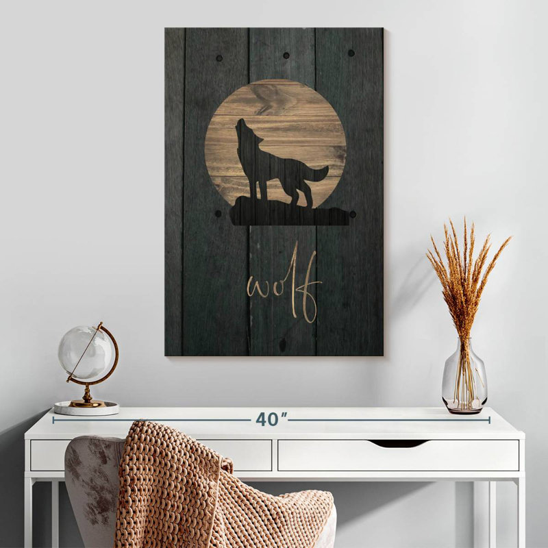 Brampt Wilderness Wood Wolf, 30" H x 20" W