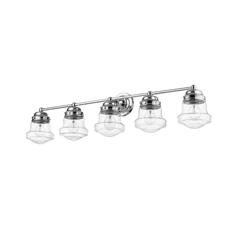 Éclairage de salle de bain à intensité variable 5 lumières Leedy, Chrome