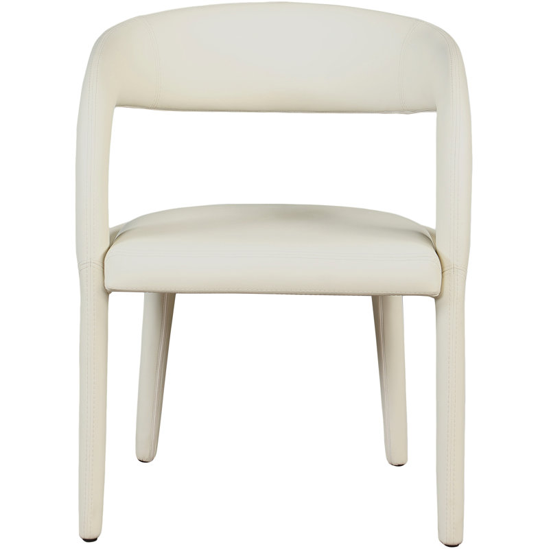 Chaise en similicuir Sylvester, Cuir crème végétalien