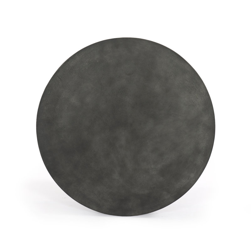 Basil Outdoor Round Coffee Table, Aged Gray