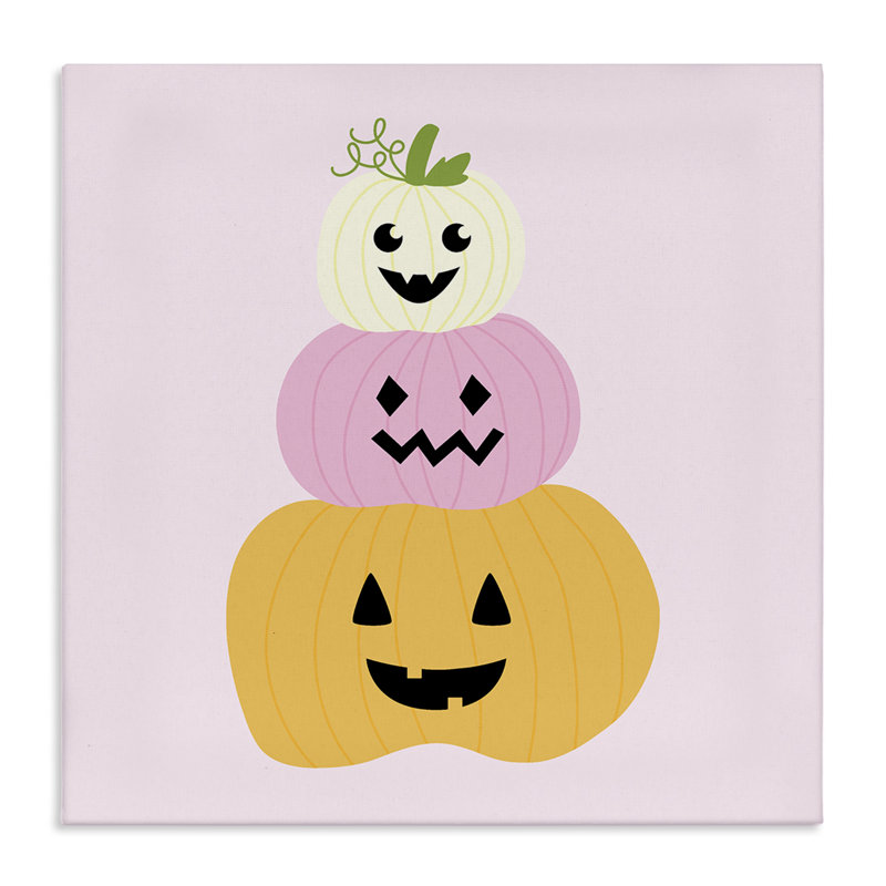 Toile pastel «Jack-o-Lanterns» pastel, design par Sazerelli Designs, H 24 po x l 24 po