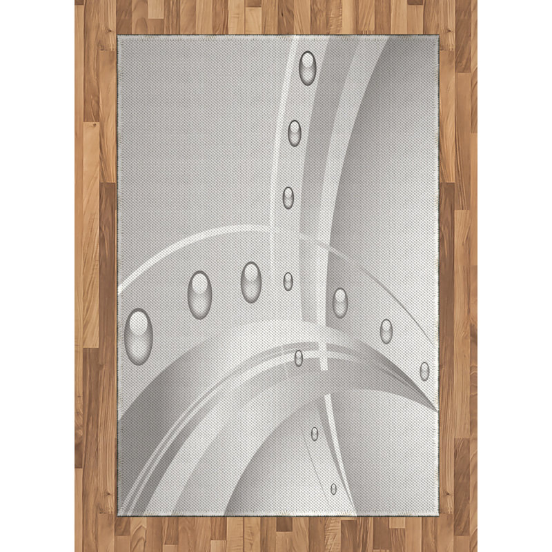 Abstract High Density Long Fiber Poly Threads Decorative Area Rug Carpet, Rectangle 4' x 5'8"