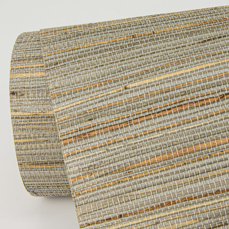 Loom Abstract Grass Cloth Wallpaper Roll, Neutral, 36" W x 24' L