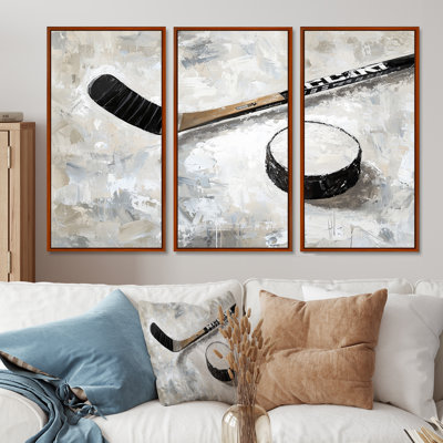 Hockey Puck and Stick II - Ensemble de décorations murales de hockey sport