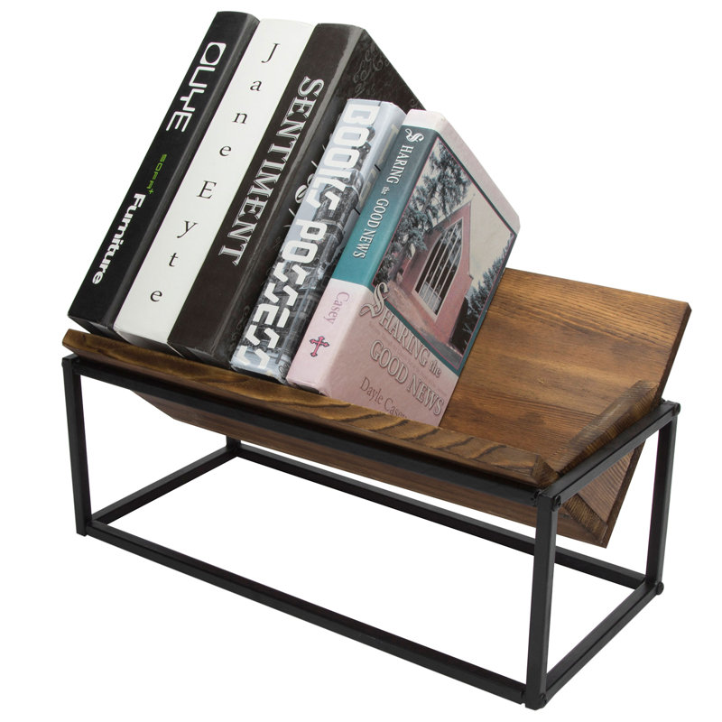 Wood Tabletop File Organiser Bookcase, Brown