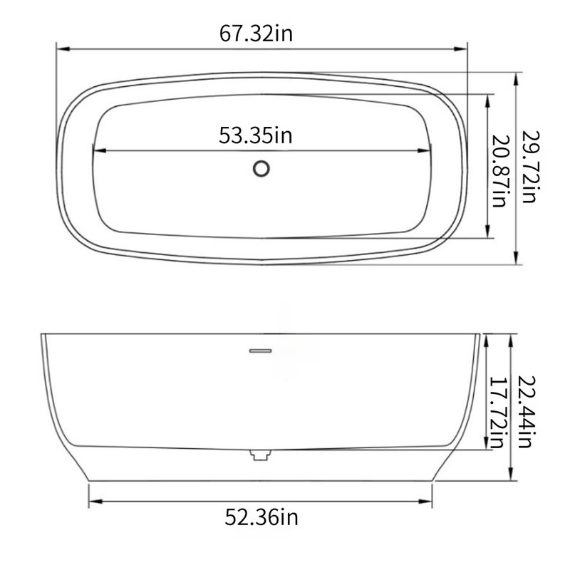 67.32 x 29.72 Bathtub