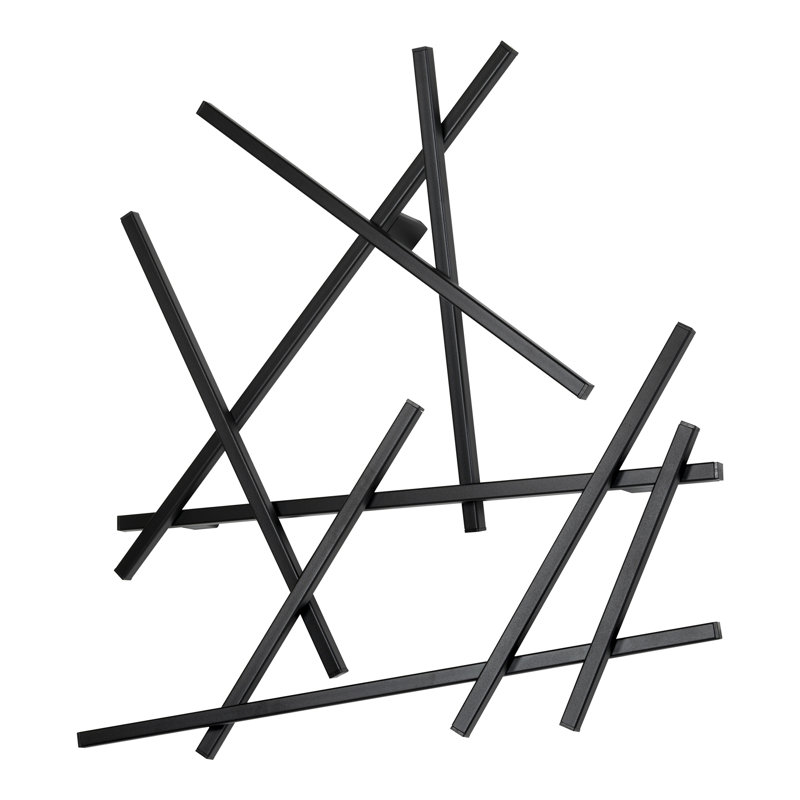 Metal Wall Wall Mounted Coat Rack, Black