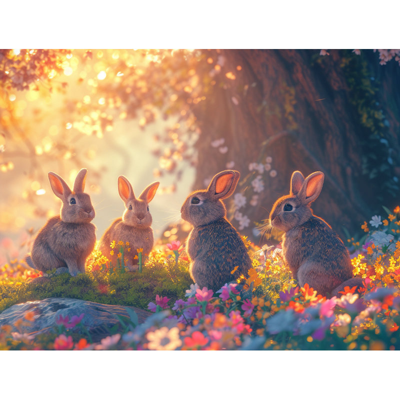 Tapisserie murale Bunny - Décoration murale animaux, H 68 po x l 80 po