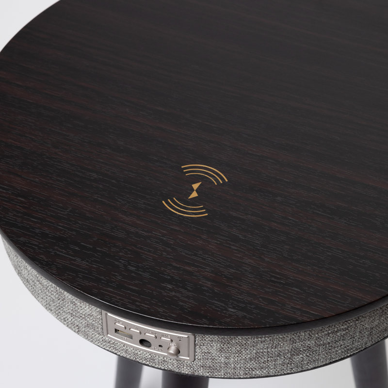 Rusée Smart Table with Speaker & Wireless Charger, Black